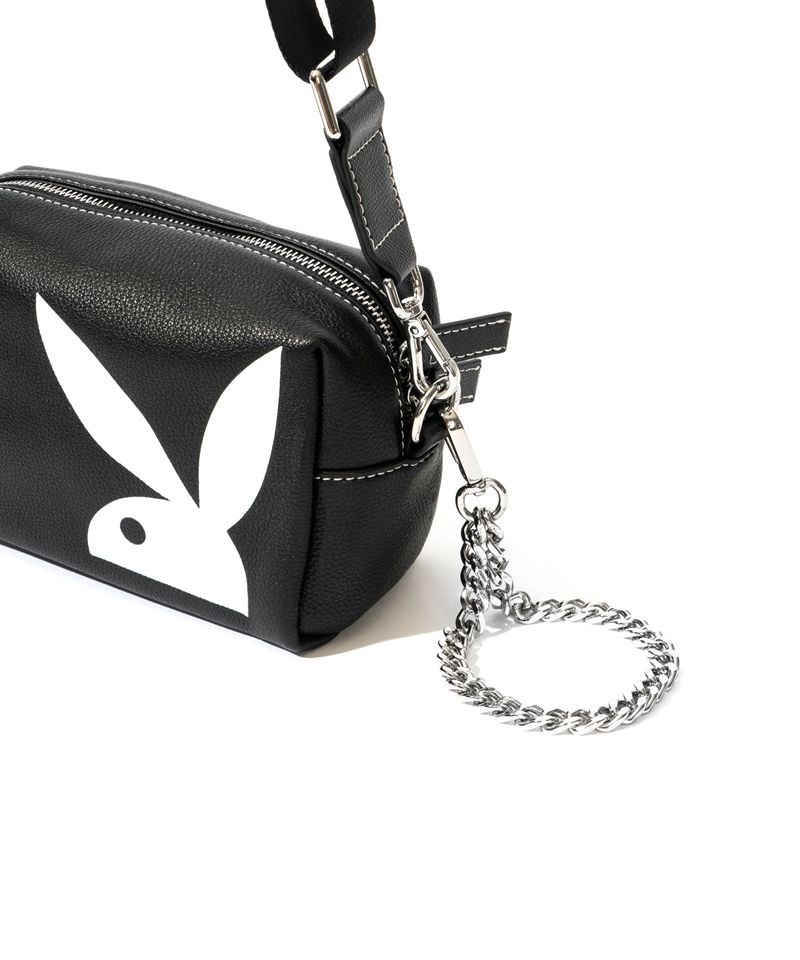 Bolsas De Mao Playboy Couro Crossbody Feminino Pretas | GCVHM8205