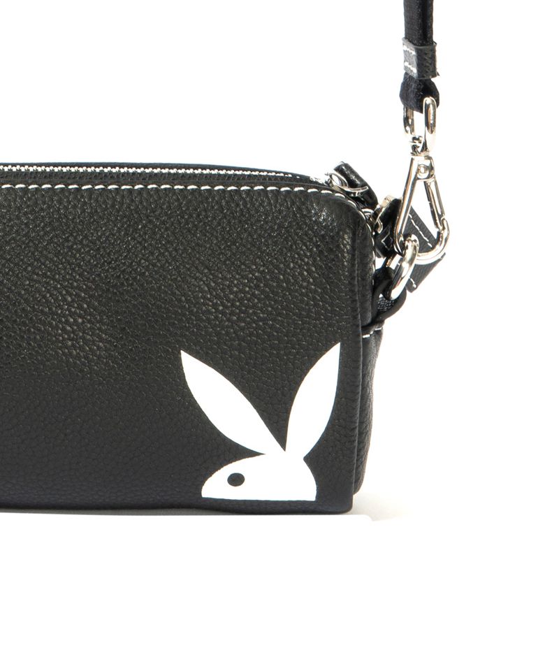 Bolsas De Mao Playboy Couro Pouchette Feminino Pretas | TPCYZ6849