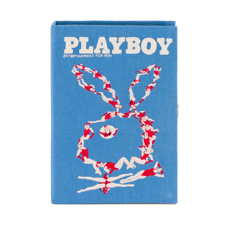 Bolsas De Mao Playboy Olympia Le-Tan July-August 2013 Cover Clutch Feminino Azuis | FSPOG2860