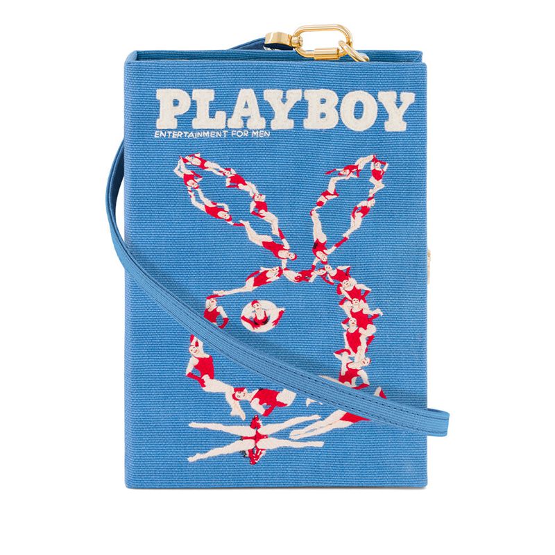 Bolsas De Mao Playboy Olympia Le-Tan July-August 2013 Cover Clutch Feminino Azuis | FSPOG2860