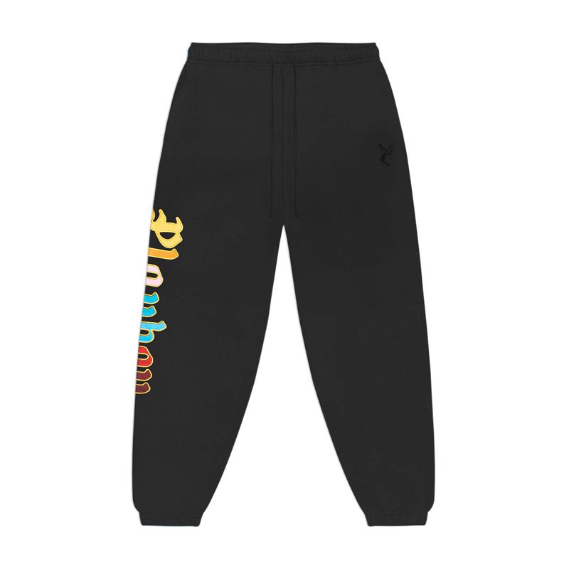 Calça De Moletom Playboy Amenities Masculino Pretas | EOULC7091