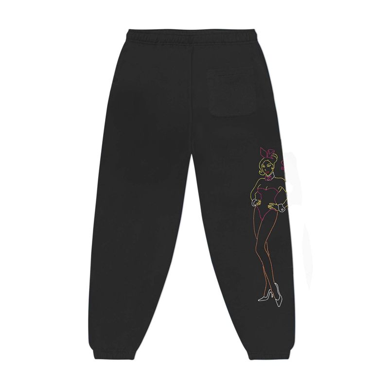 Calça De Moletom Playboy Bunny Outline Masculino Pretas | HTRXC5968