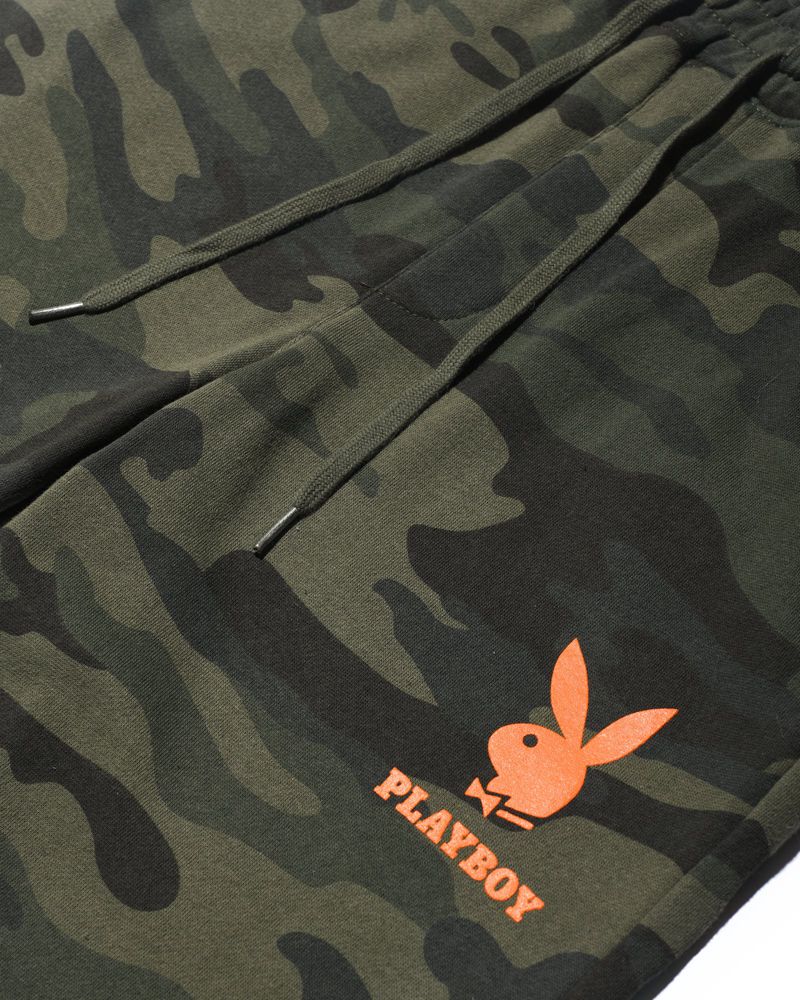 Calça De Moletom Playboy Camo Rabbit Head Joggers Masculino Verdes Pretas | UHNKI9538