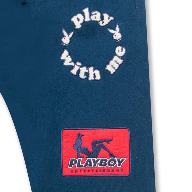 Calça De Moletom Playboy Championship Sweatpant Masculino Azul Marinho | JRGSW0853