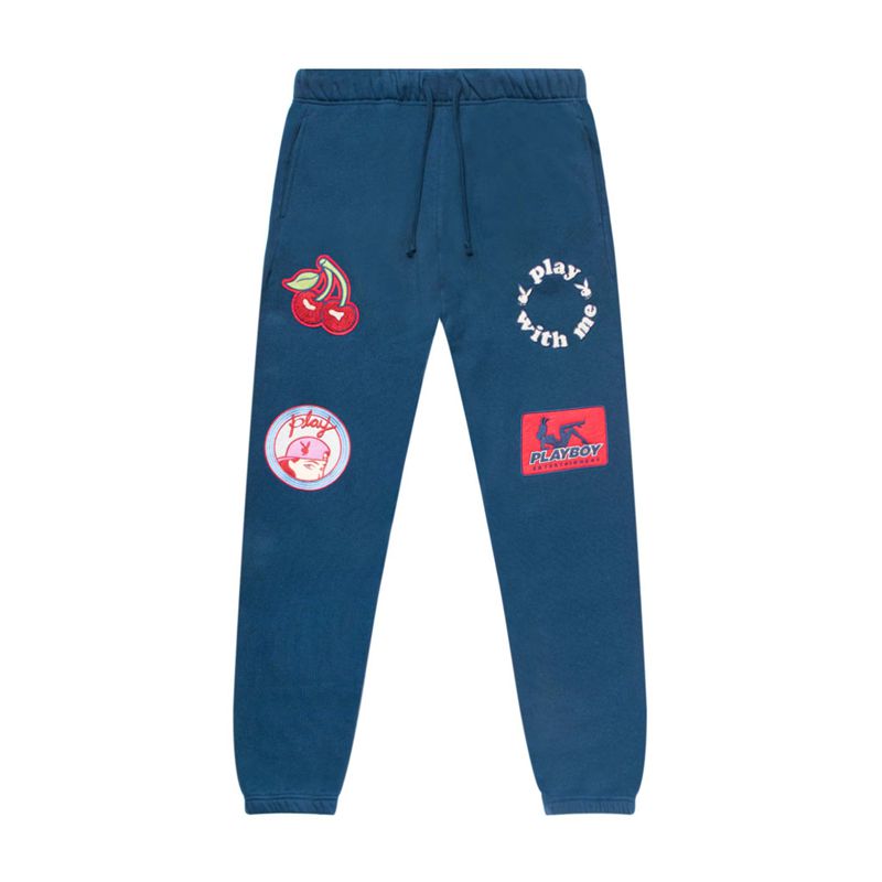 Calça De Moletom Playboy Championship Sweatpant Masculino Azul Marinho | JRGSW0853