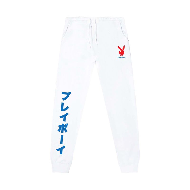 Calça De Moletom Playboy Japanese Rabbit Head Joggers Masculino Branco | QGNBV2601