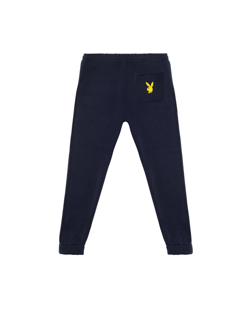 Calça De Moletom Playboy March 1968 Cover Jogger Masculino Pretas Amarelas | AMCZN9358