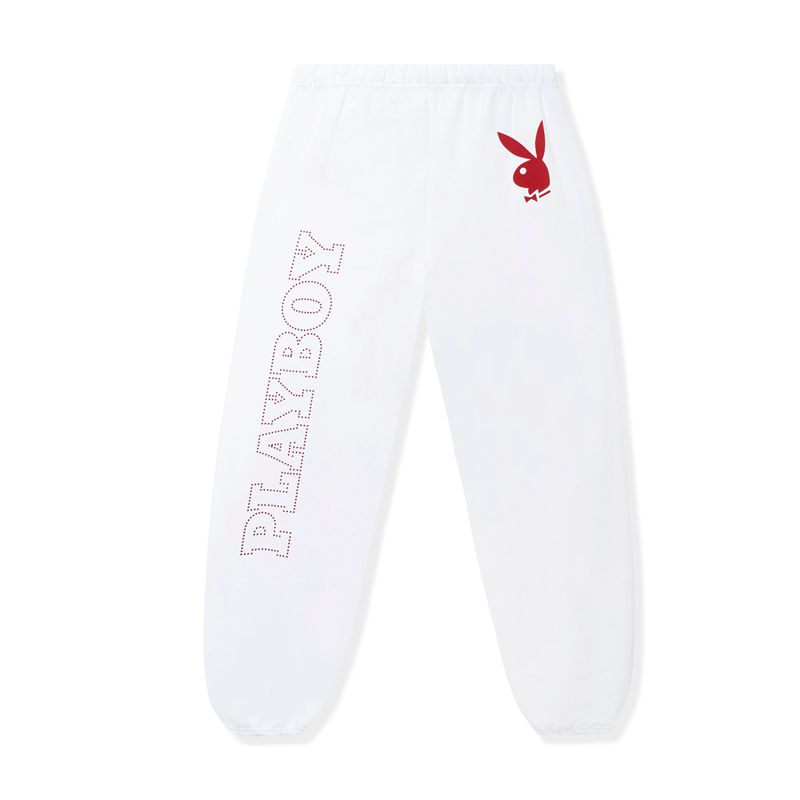 Calça De Moletom Playboy Masthead Washed Masculino Branco Vermelhas | WSVCY3920