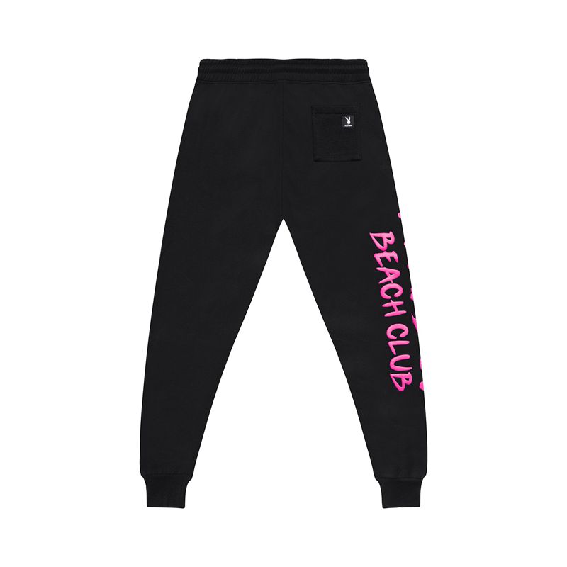 Calça De Moletom Playboy Neon Beach Club Jogger Masculino Pretas | SNYJE9136