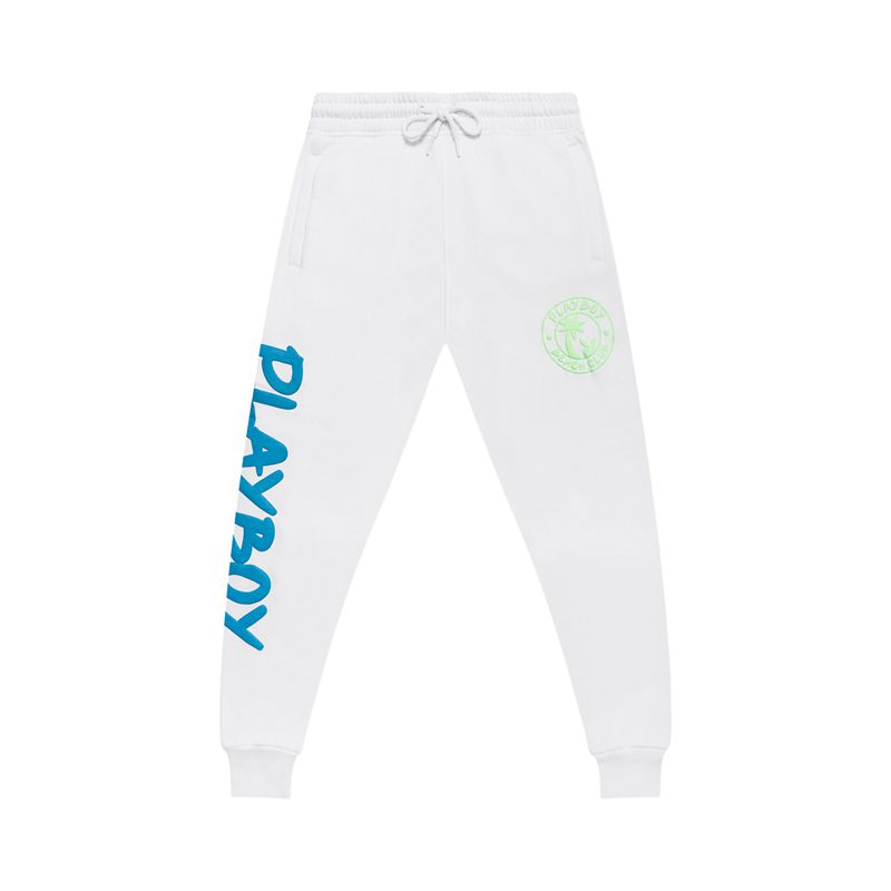 Calça De Moletom Playboy Neon Beach Club Jogger Masculino Pretas | SNYJE9136