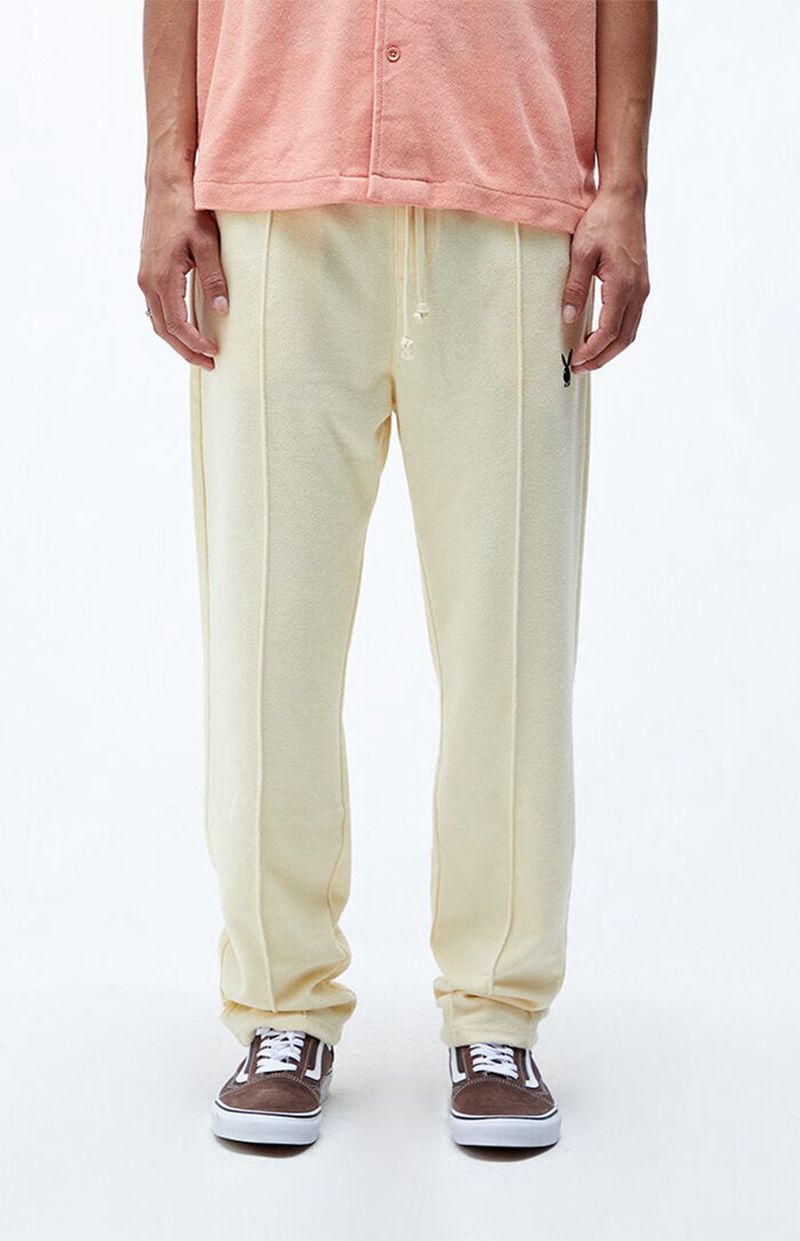 Calça De Moletom Playboy Terry Sweatpant Masculino Branco | KUQES9670