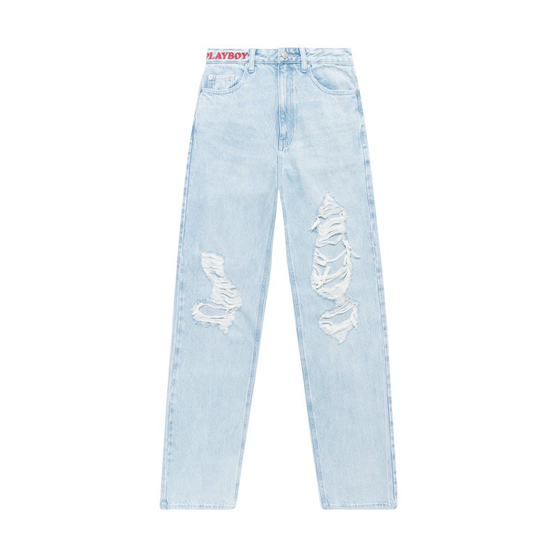 Calça Jeans Playboy Cloud Nine Boyfriend Feminino Azuis | ZWFAP7358