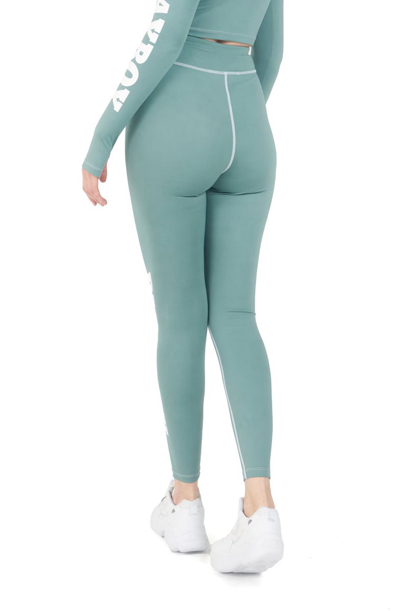 Calças Playboy Active Branded Legging Feminino Verdes | ZXQON3946