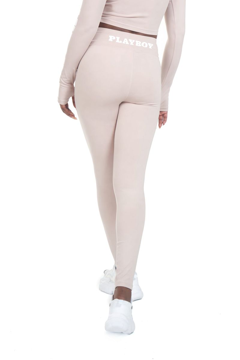 Calças Playboy Active Ruched Waistband Leggings Feminino Cinzentas | HWRBY1293