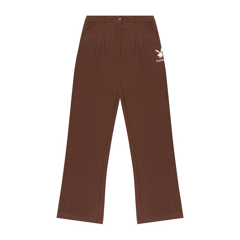 Calças Playboy Boyfriend Trouser Feminino Bege | FYHCB8739