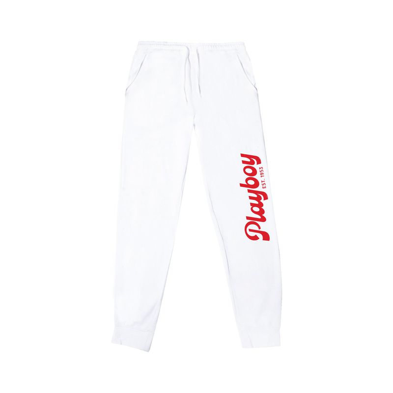 Calças Playboy Desperado American Icon Jogger Feminino Branco | FIVRJ7912