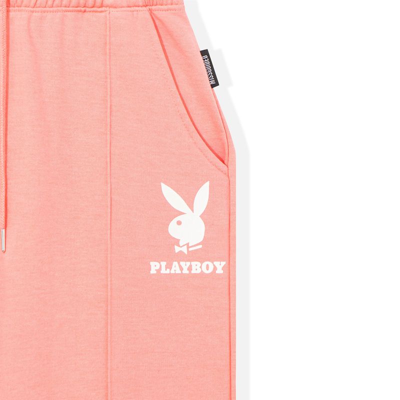 Calças Playboy Logo Sweats Feminino Luz Azuis | KPNIV2319