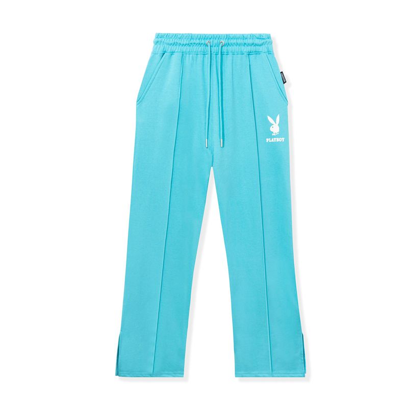 Calças Playboy Logo Sweats Feminino Luz Azuis | KPNIV2319