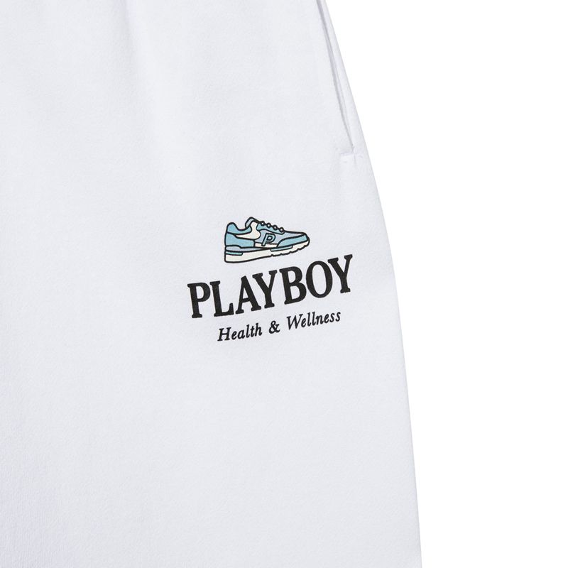 Calças Playboy Oversized Sweats Feminino Branco | NQOMH3290