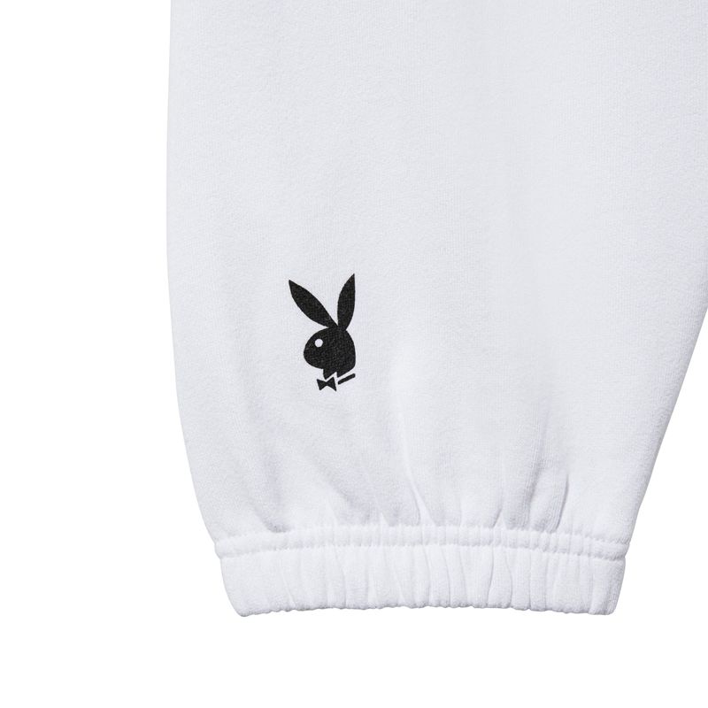 Calças Playboy Oversized Sweats Feminino Branco | NQOMH3290