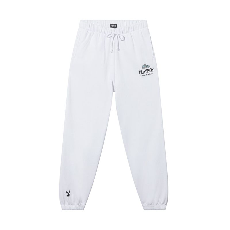 Calças Playboy Oversized Sweats Feminino Branco | NQOMH3290