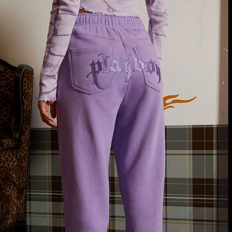 Calças Playboy Purple Masthead Sweat Feminino Roxo | GTHAJ8670