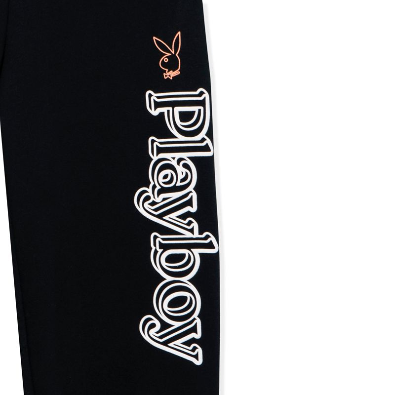 Calças Playboy Smile Club Sweats Feminino Pretas | MFUOC1946