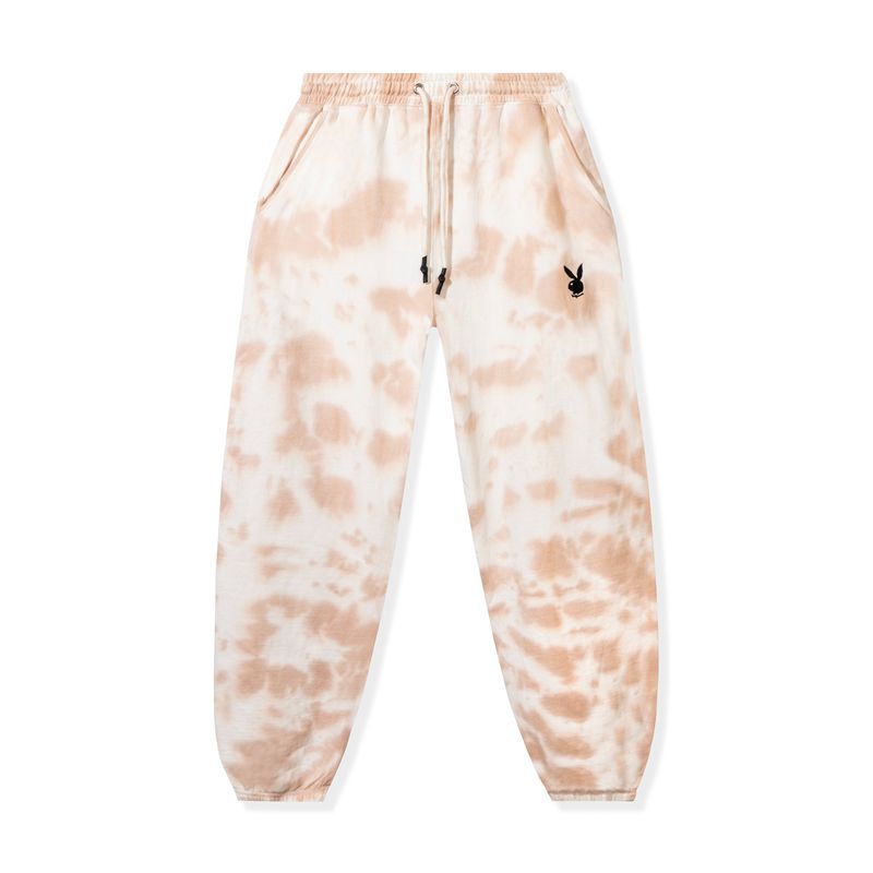 Calças Playboy Tie Dye Oversized Joggers Feminino Branco Laranja | OPXYB9123