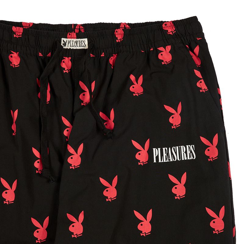 Calças Playboy X Pleasures Bunny Lounge Masculino Pretas | GMPSY9716