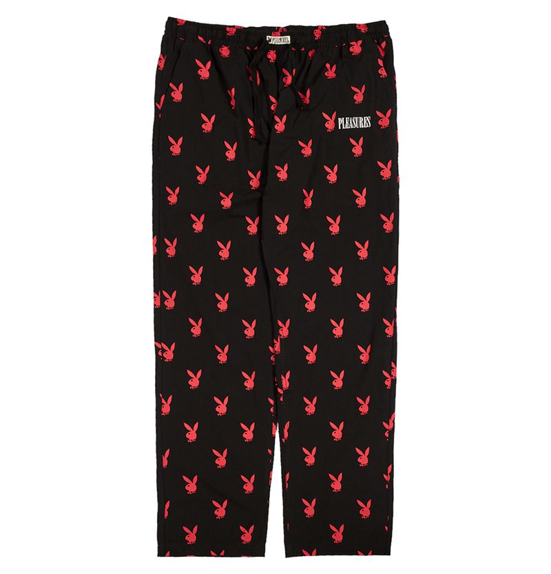 Calças Playboy X Pleasures Bunny Lounge Masculino Pretas | GMPSY9716