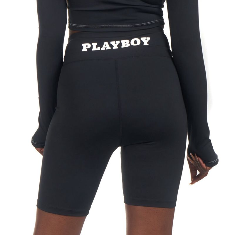 Calções Playboy Active Tie Ruched Bikes Feminino Pretas | CSREM3742