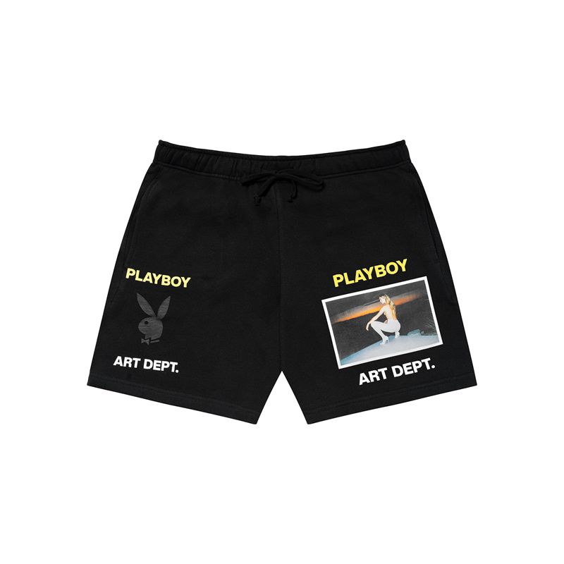 Calções Playboy All Nighter Sweat Masculino Pretas | ROUBK0648