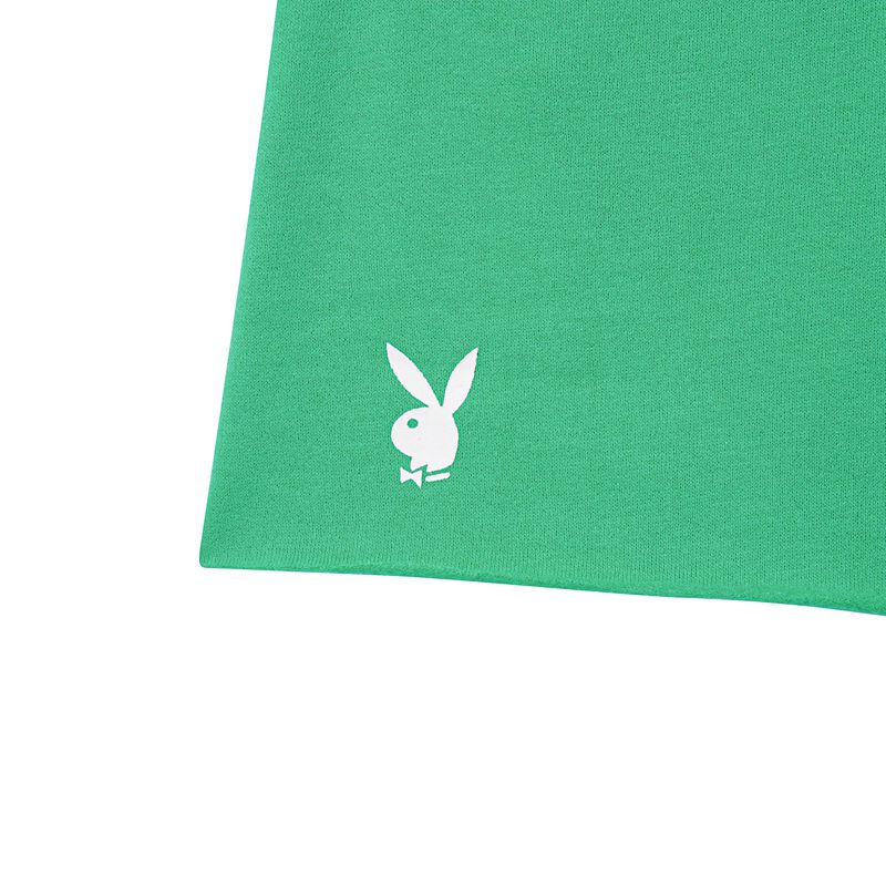 Calções Playboy Boyfriend Active Sweats Feminino Verdes Branco | TPJNB0261