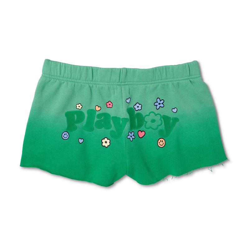 Calções Playboy Camp Mini Sweats Feminino Verdes | OWTSL9623