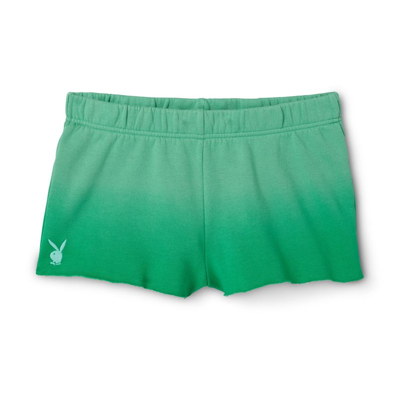 Calções Playboy Camp Mini Sweats Feminino Verdes | OWTSL9623