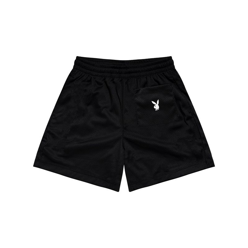 Calções Playboy Department Mesh Masculino Pretas Branco | DMYGL7582