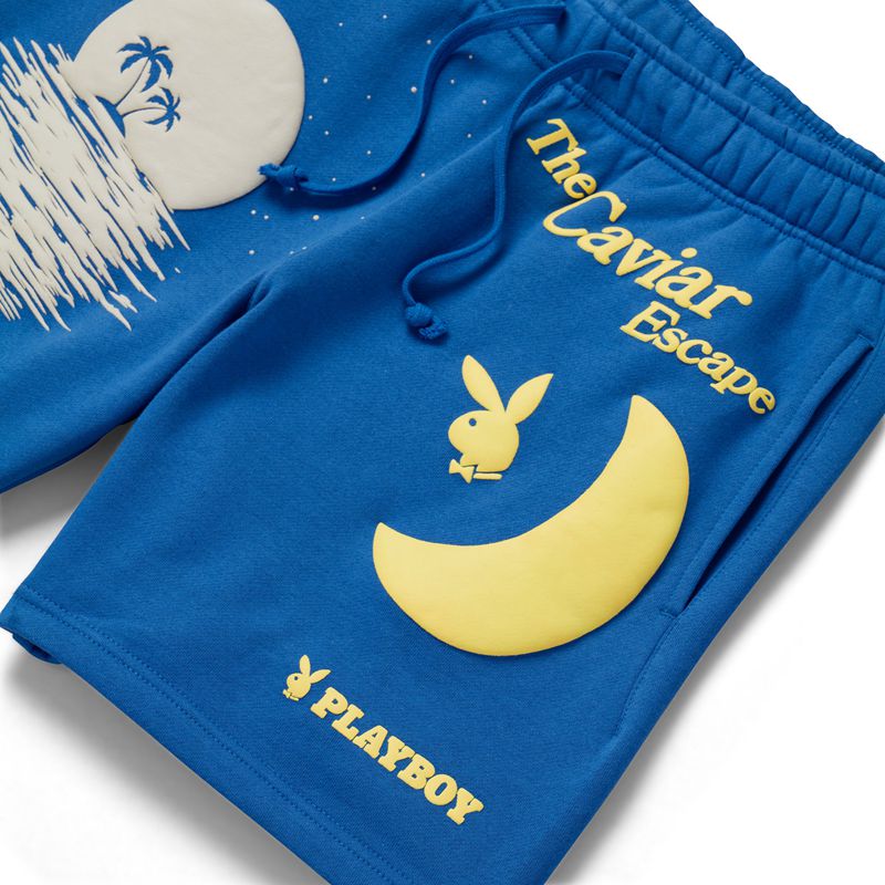 Calções Playboy Escape Sweats Masculino Azul Marinho | PRKJH7612