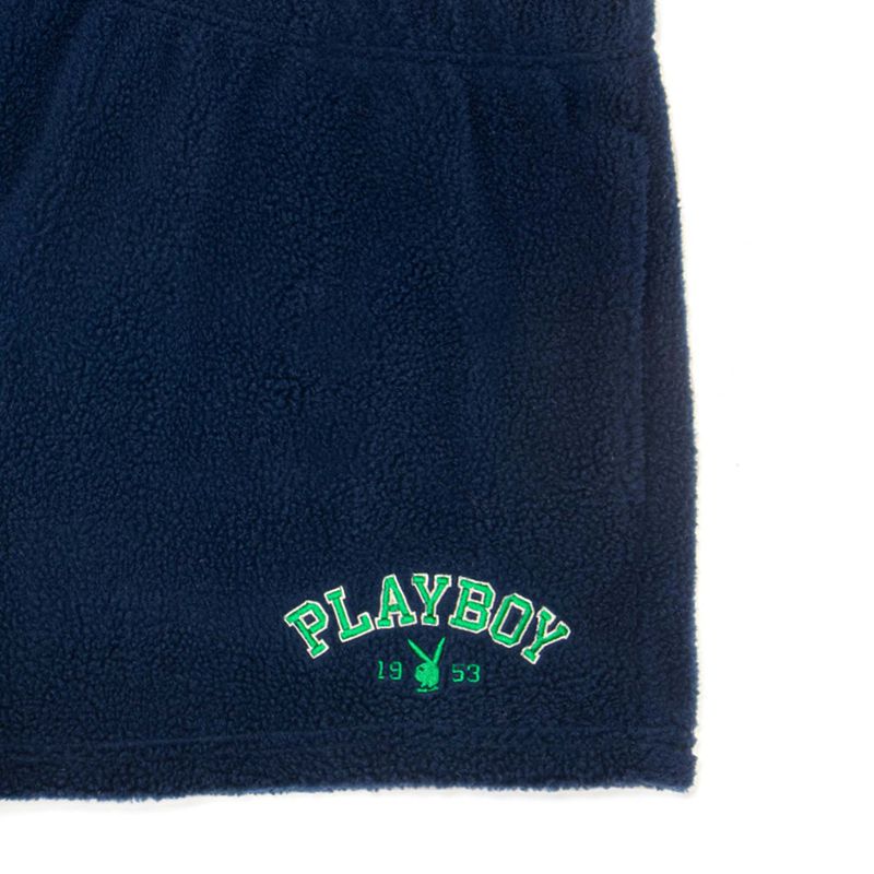 Calções Playboy Fleece Sweats Feminino Azuis | HUAGF6249