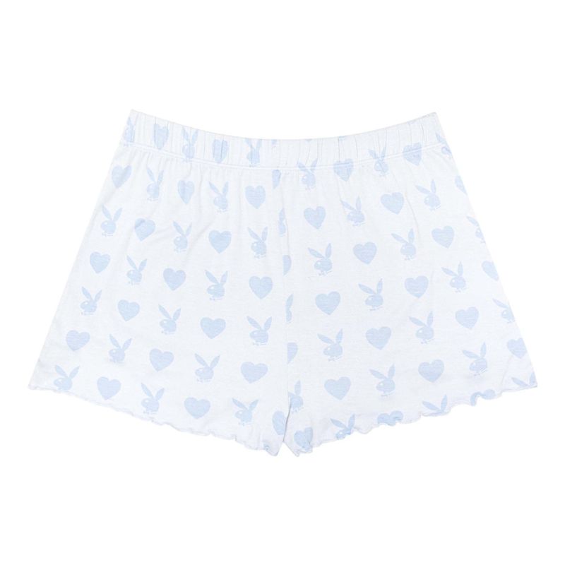 Calções Playboy Heart Bunny Sleeps Feminino Roxo Escuro | PXNGM1743