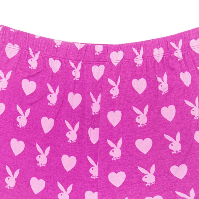 Calções Playboy Heart Bunny Sleeps Feminino Roxo Escuro | PXNGM1743