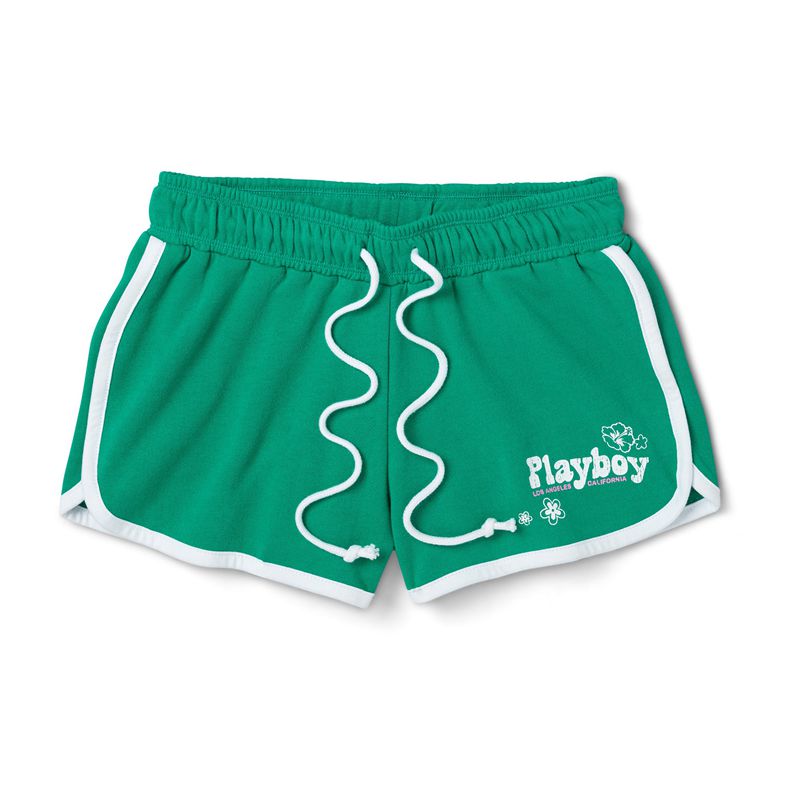 Calções Playboy Island Dolphins Feminino Branco Verdes | IZBMK6581