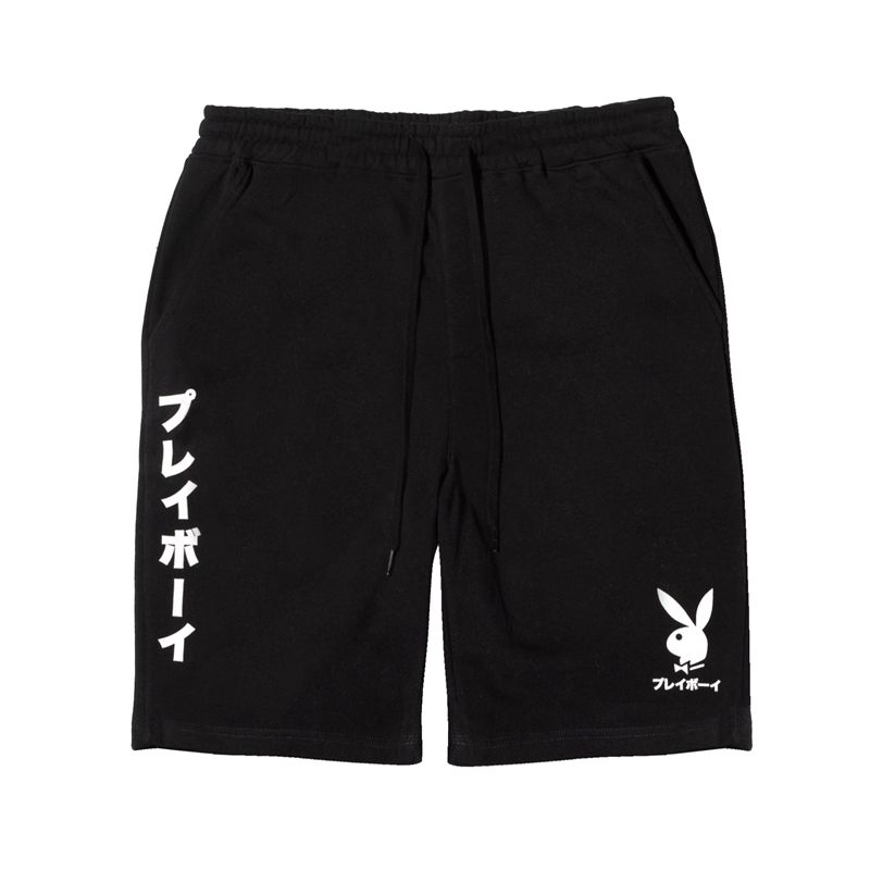 Calções Playboy Japanese Rabbit Head Sweats Masculino Pretas | OSYCB9718