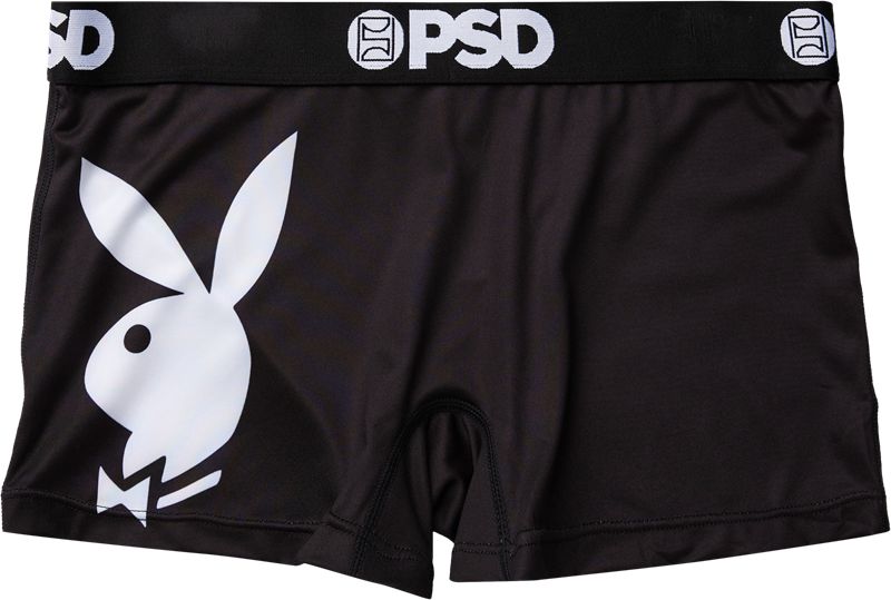 Calções Playboy Logo Boy Feminino Pretas Branco | APHID3048