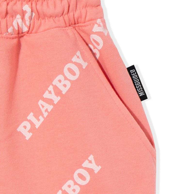 Calções Playboy Masthead Boyfriend Feminino Rosa | AWFPS6704