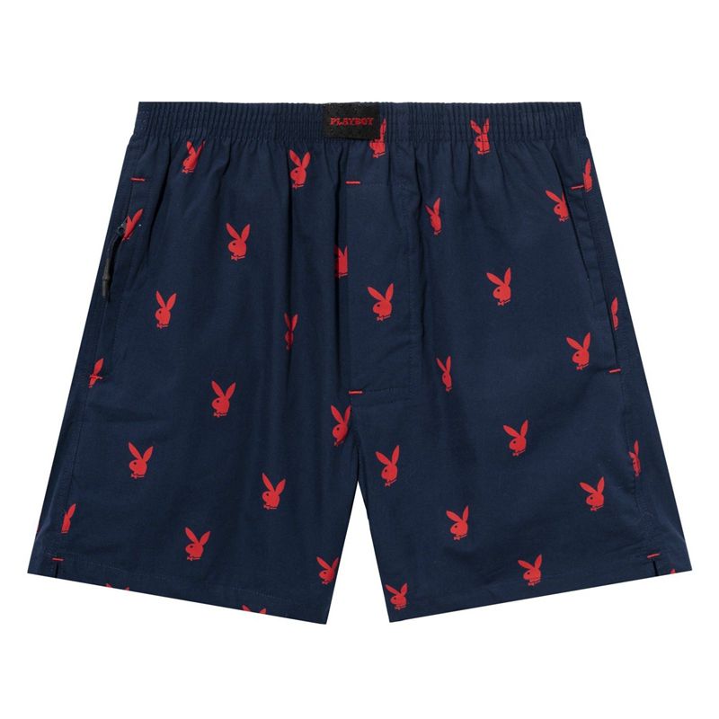 Calções Playboy Repeating Rabbit Head Lounge Masculino Azuis | XCASU2958