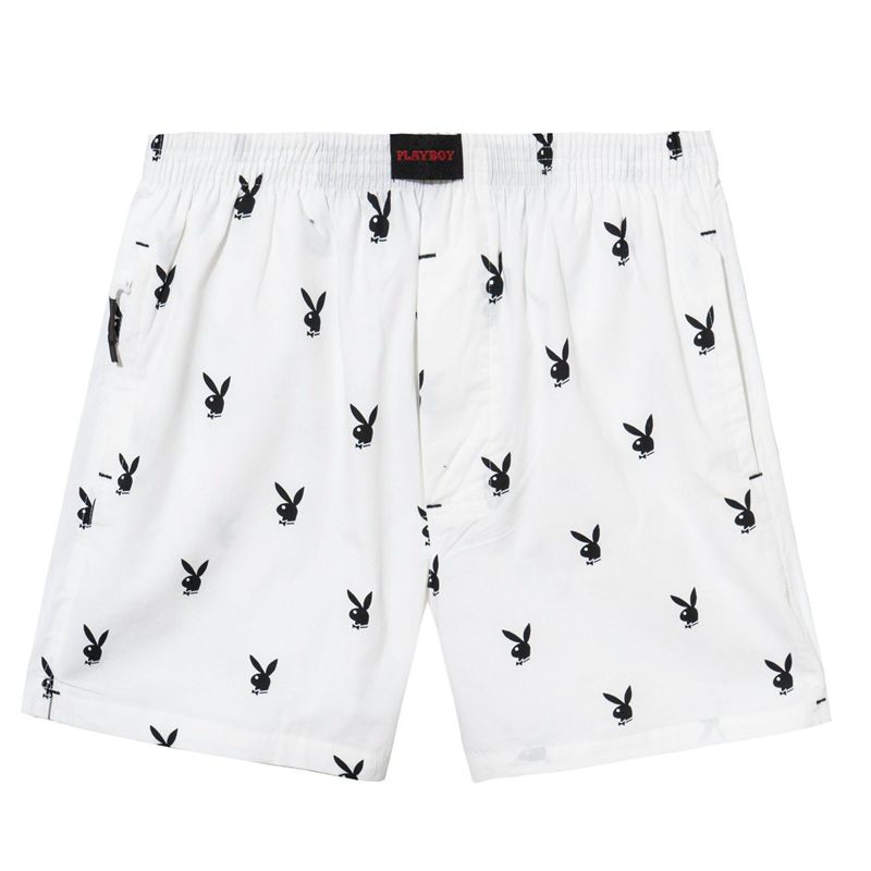 Calções Playboy Repeating Rabbit Head Lounge Masculino Azuis | XCASU2958