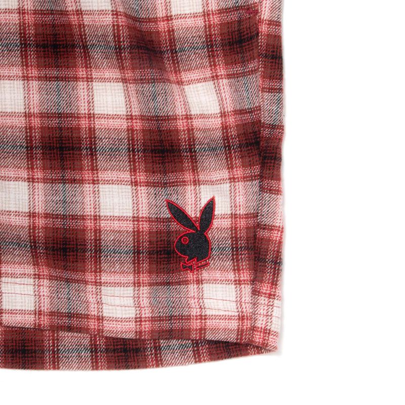 Calções Playboy State Line Flannel Masculino Vermelhas | CTVBI0528