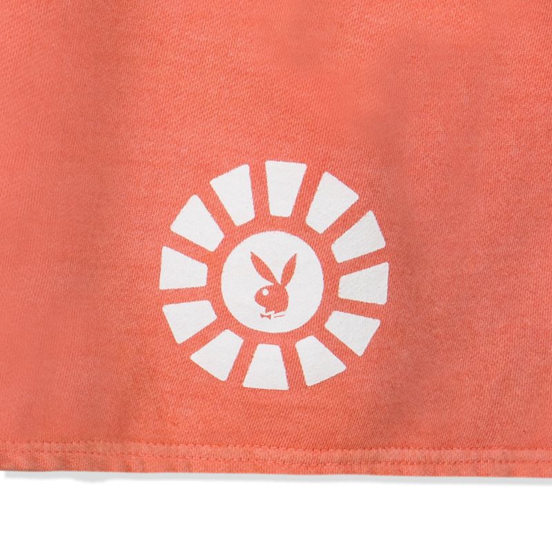 Calções Playboy Sunburst Graphic Sweat Masculino Coral Branco | VKUIW3284