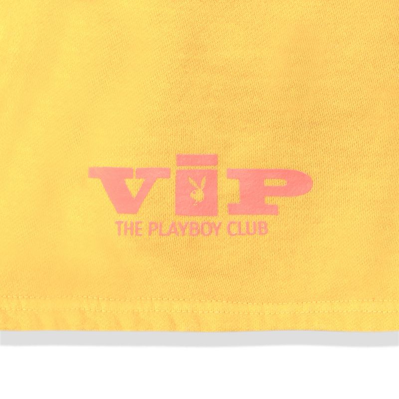 Calções Playboy Vip Club Sweat Feminino Amarelas | VPOLB7318