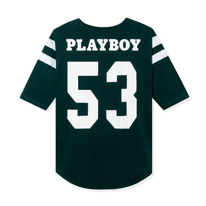 Camisas Playboy 53 Jersey Masculino Pretas Branco | QGMDK4862